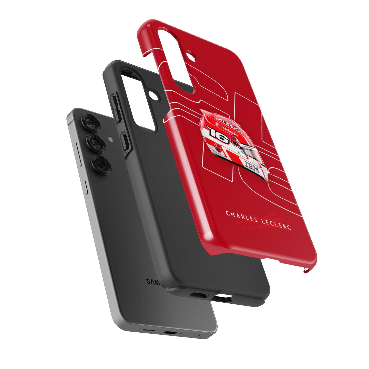 Charles Leclerc 2025 Ferrari Helmet Livery F1 Phone Case – CL16 Edition (Samsung Galaxy) | DIZZY CASE