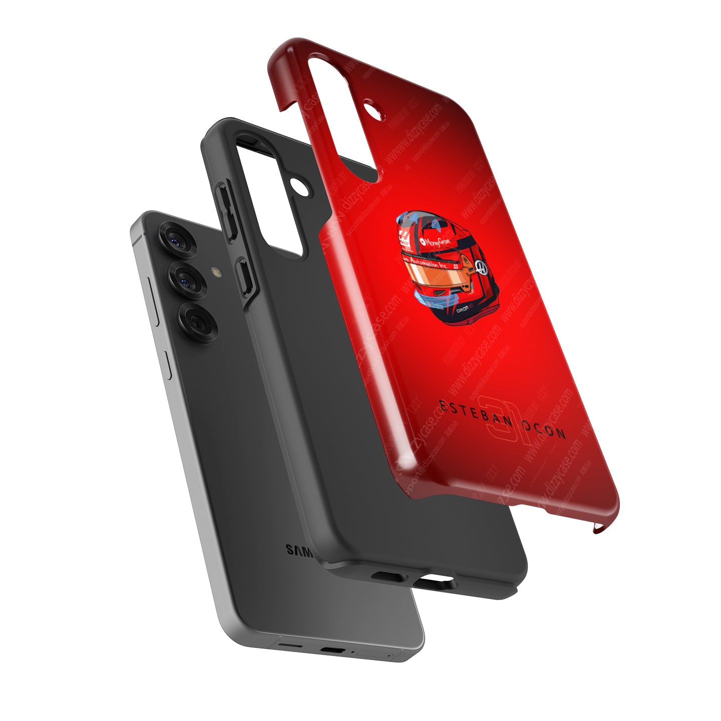 Esteban Ocon 2025 Helmet Phone Case – Red 31 Design for Samsung Galaxy (Haas Tribute) | DIZZY CASE