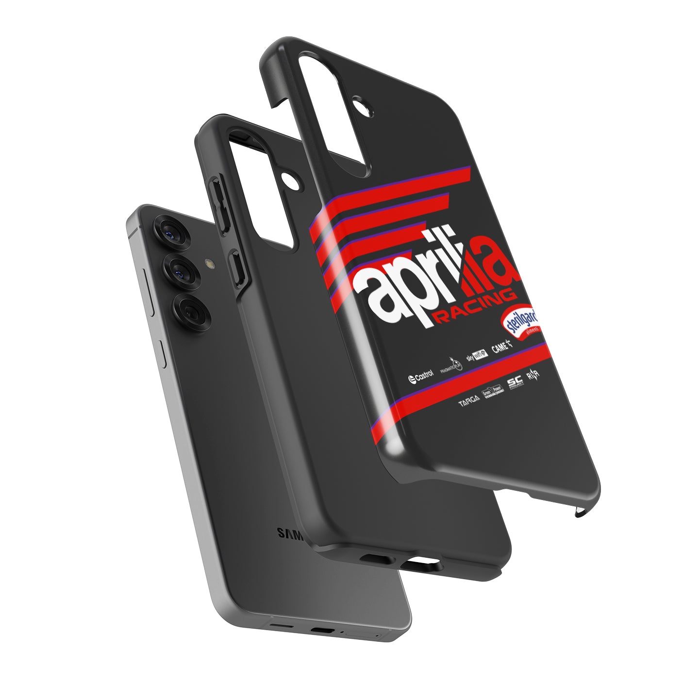 Aprilia Racing MotoGP 2025 Phone Case – Red & Black Striped Design for Samsung Galaxy | DIZZY CASE