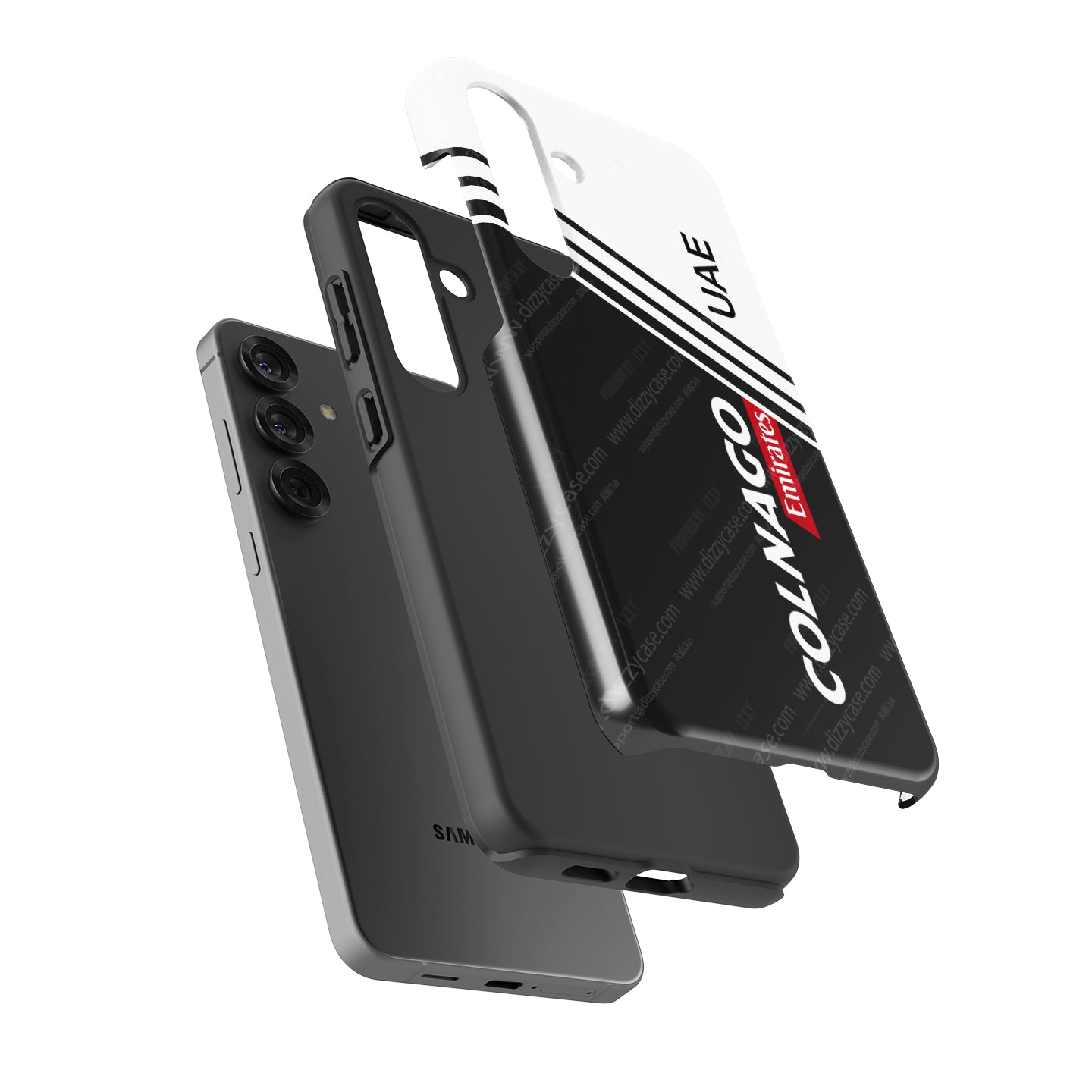 UAE Team 2025 Colnago V5Rs Livery Phone Case – Black & White Edition (for Samsung)