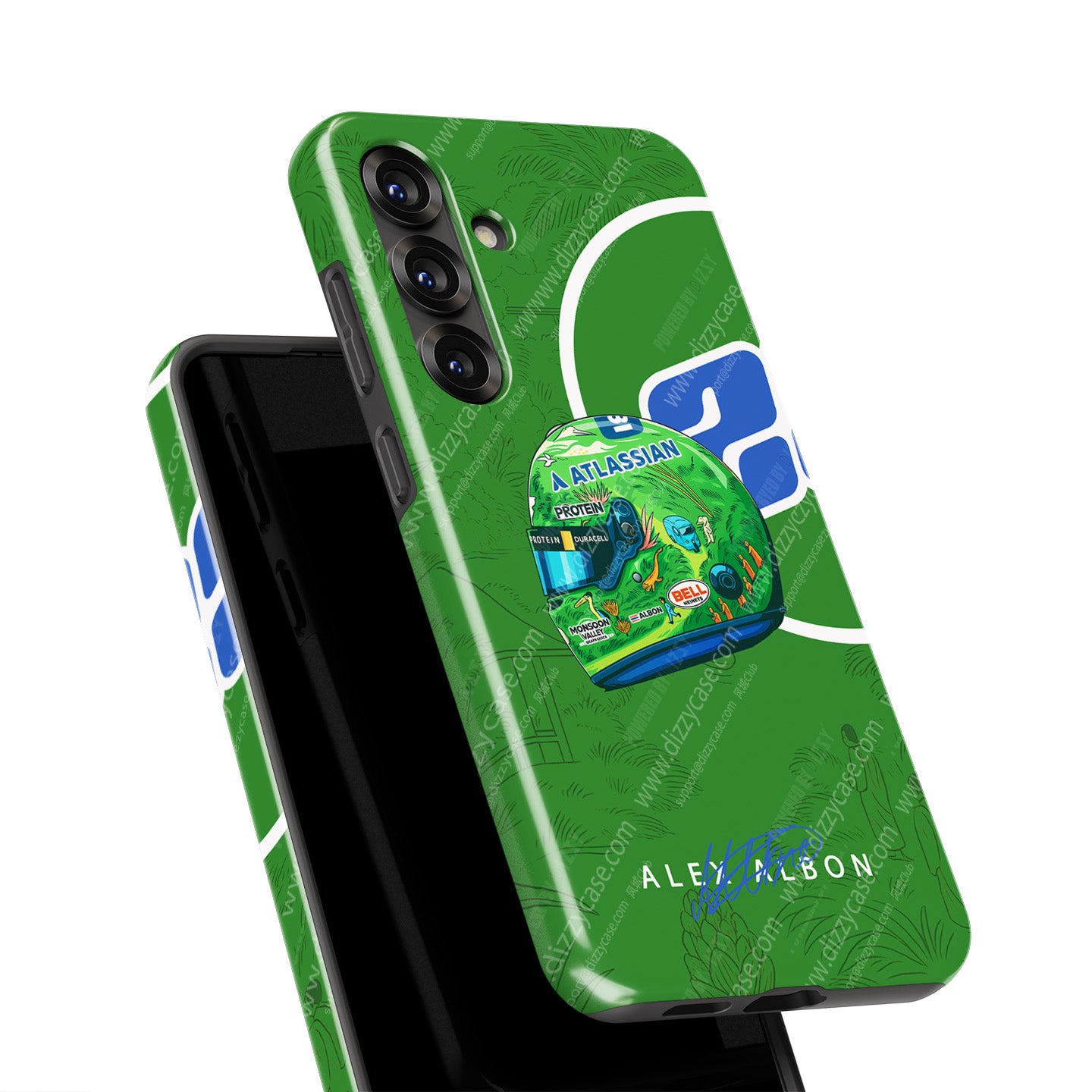Alex Albon 2025 Singapore GP Helmet Phone Case – UNICEF Charity Edition for Samsung