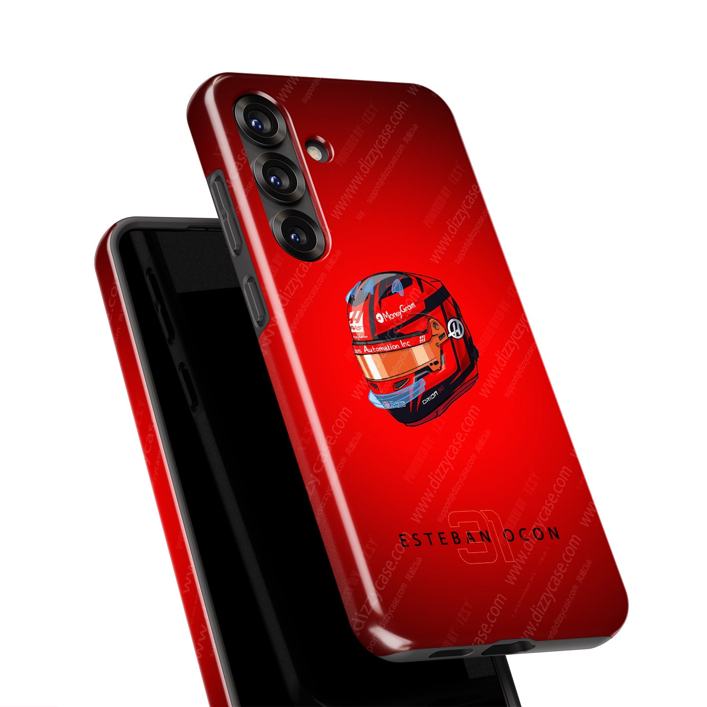 Esteban Ocon 2025 Helmet Phone Case – Red 31 Design for Samsung Galaxy (Haas Tribute) | DIZZY CASE