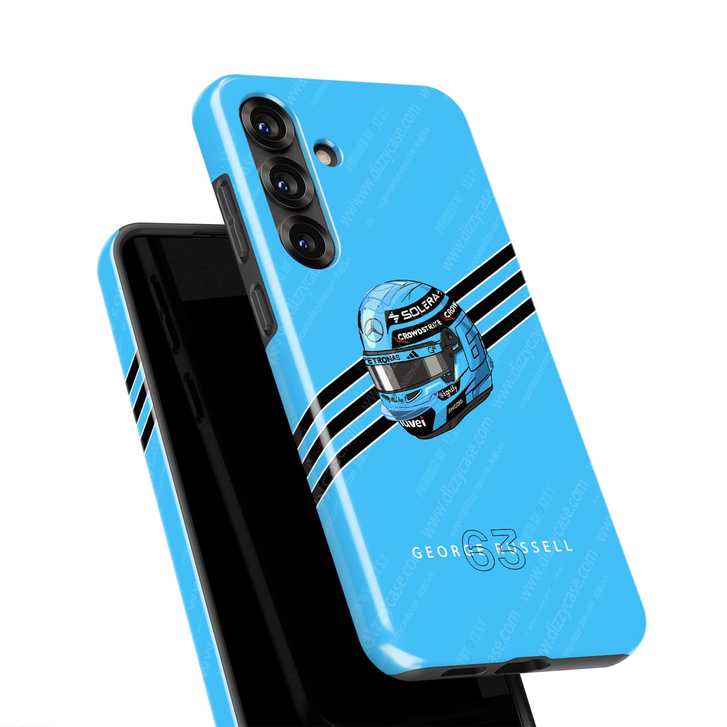 George Russell 2025 Helmet Phone Case – Light Blue F1 Design for Samsung Galaxy | DIZZY CASE