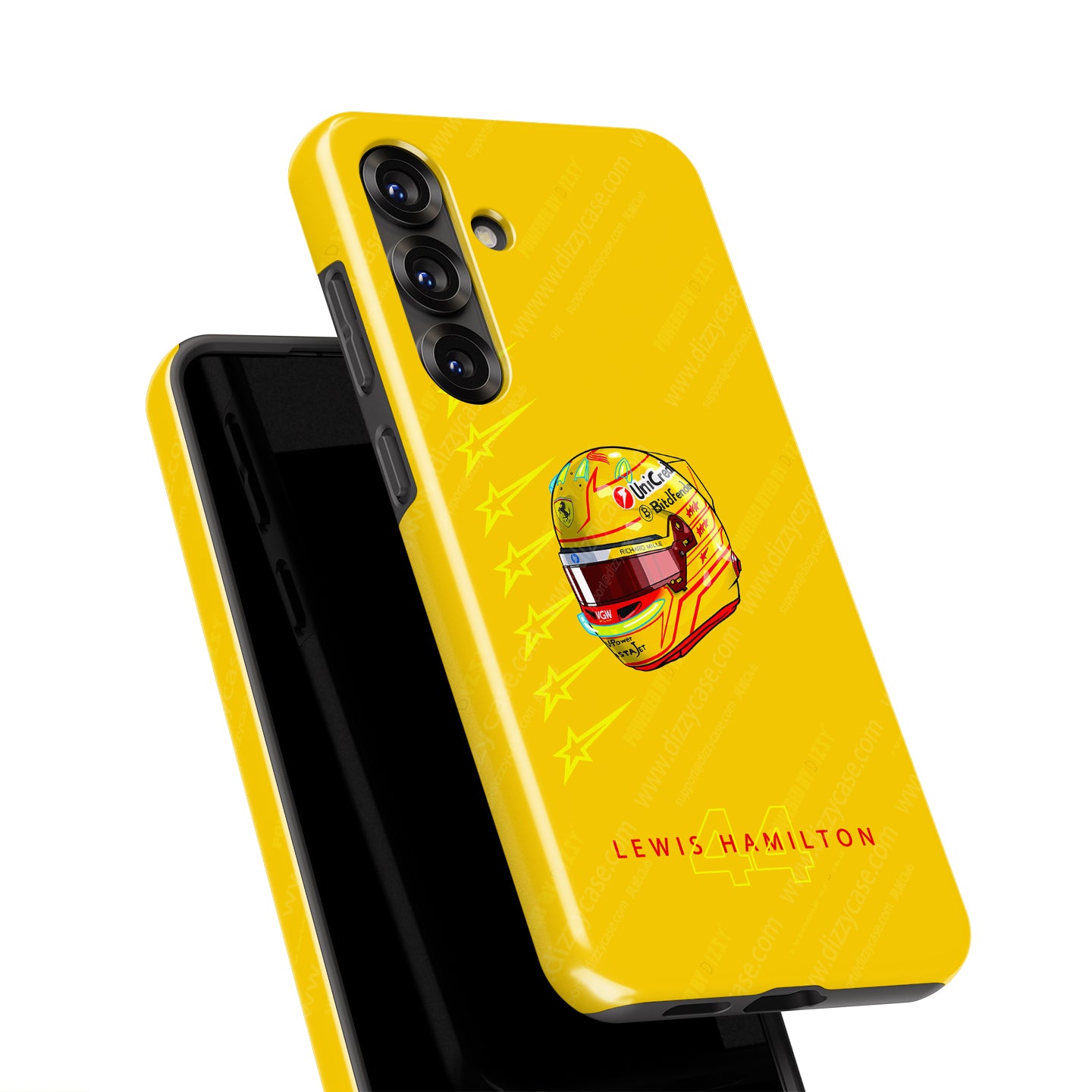 Lewis Hamilton 2025 Ferrari Helmet Phone Case – Yellow Legacy Design for Samsung Galaxy | DIZZY CASE