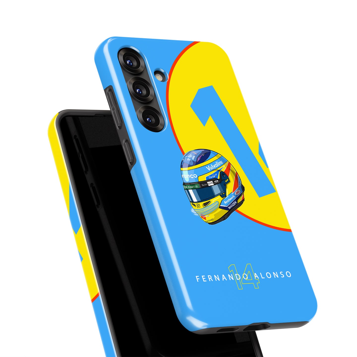 Fernando Alonso 2025 Helmet Phone Case – Aston Martin Livery (For Samsung) | DIZZY CASE