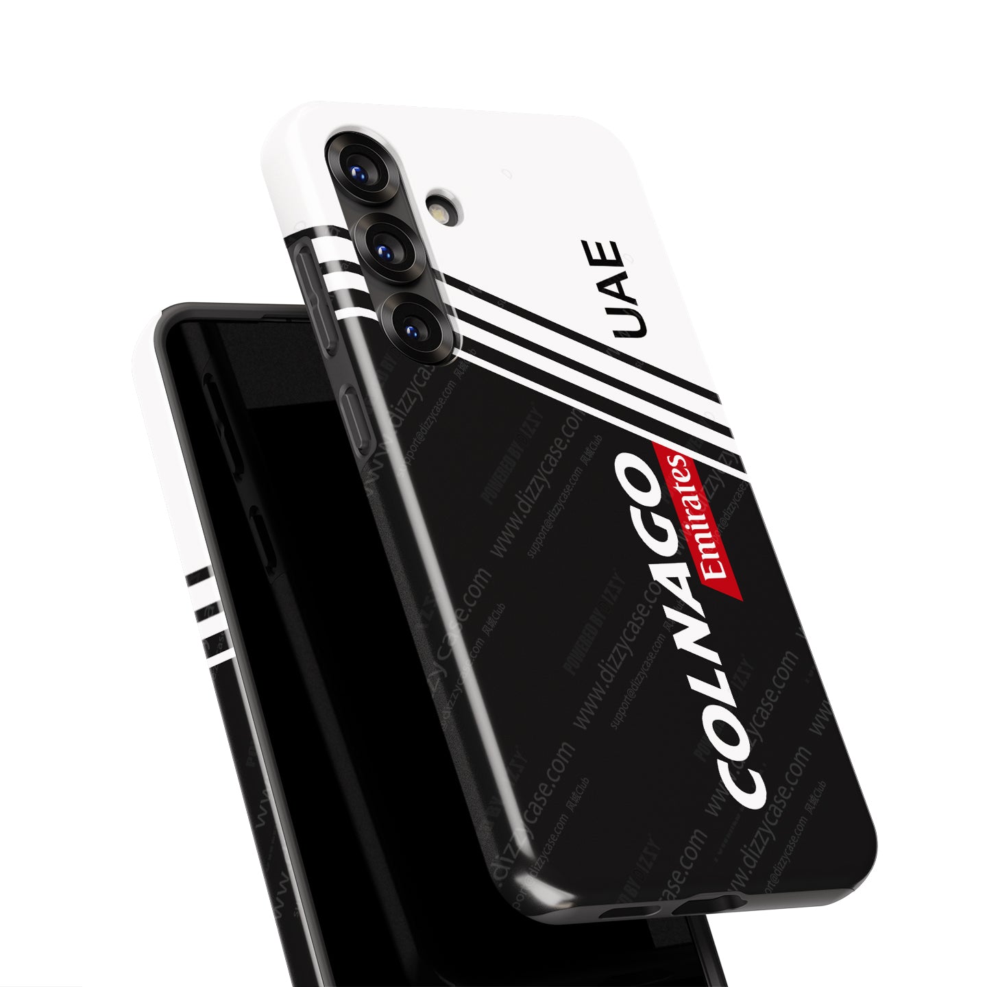 UAE Team 2025 Colnago V5Rs Livery Phone Case – Black & White Edition (for Samsung)