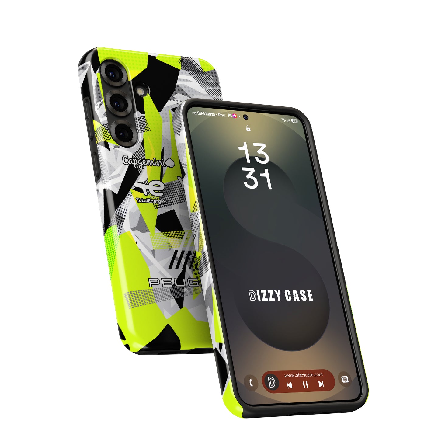 Coque de téléphone Tadej Pogacar 2024 Dual Triumph jaune et rose en jersey par DIZZY