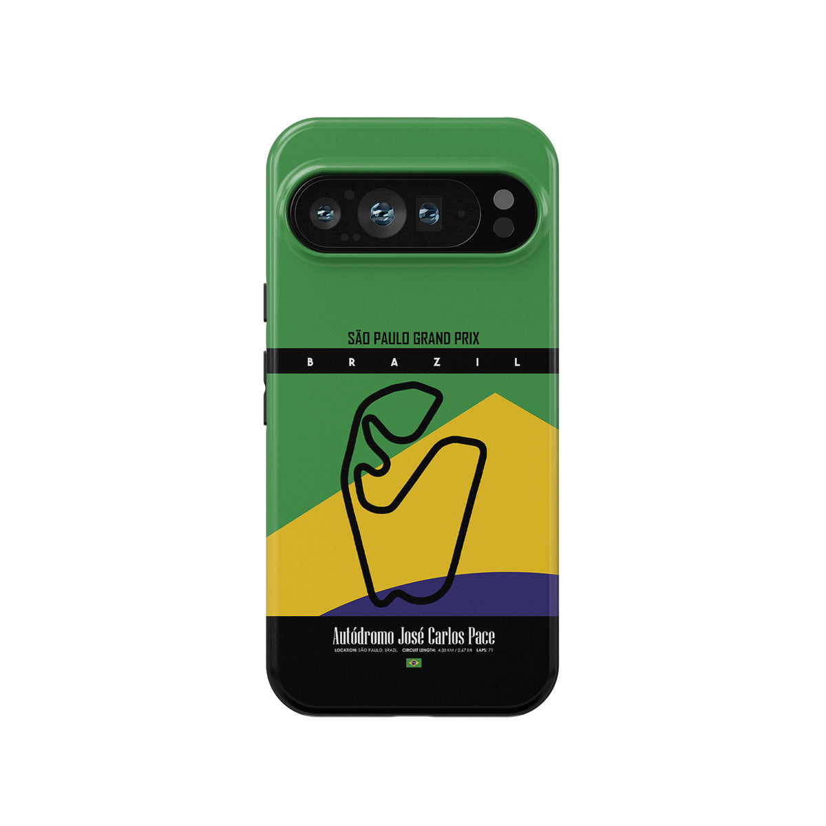 São Paulo Grand Prix Track Map Case – For Google, OnePlus, Xiaomi