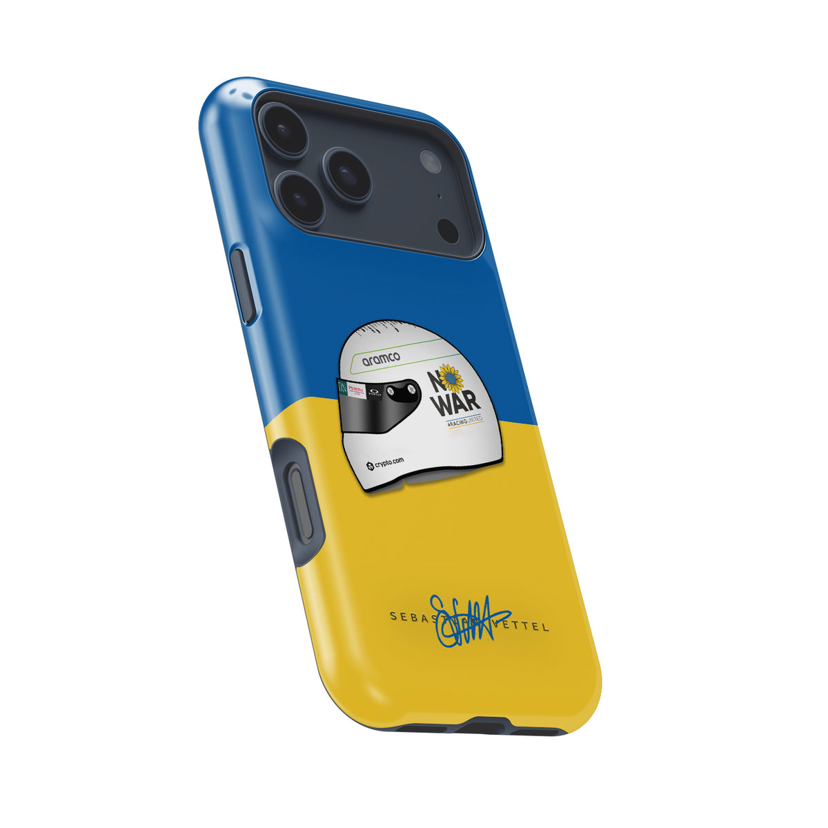 Stand for Peace with Sebastian Vettel’s 2022 "No War" Helmet Phone Case