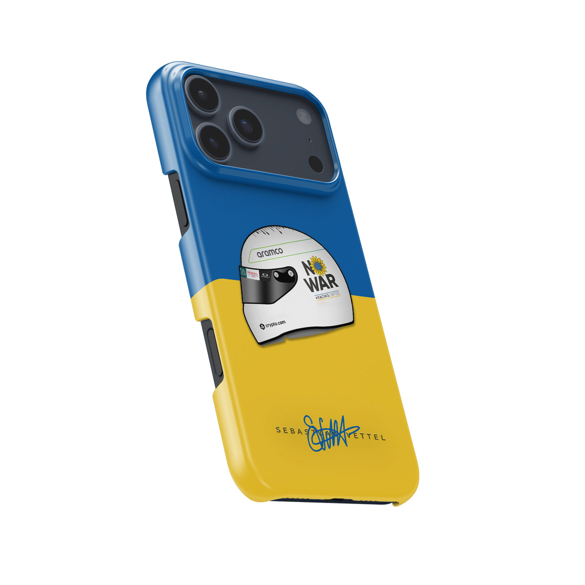 Stand for Peace with Sebastian Vettel’s 2022 "No War" Helmet Phone Case