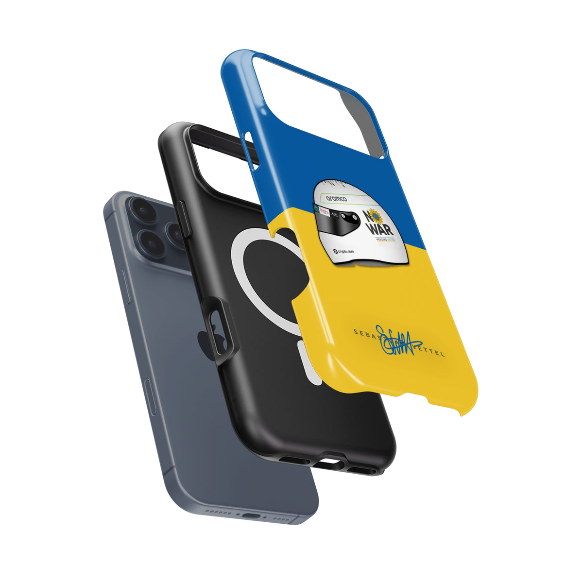 Stand for Peace with Sebastian Vettel’s 2022 "No War" Helmet Phone Case