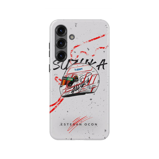 Suzuka Racing Spirit: Ocon’s 2023 Helmet Case for Samsung
