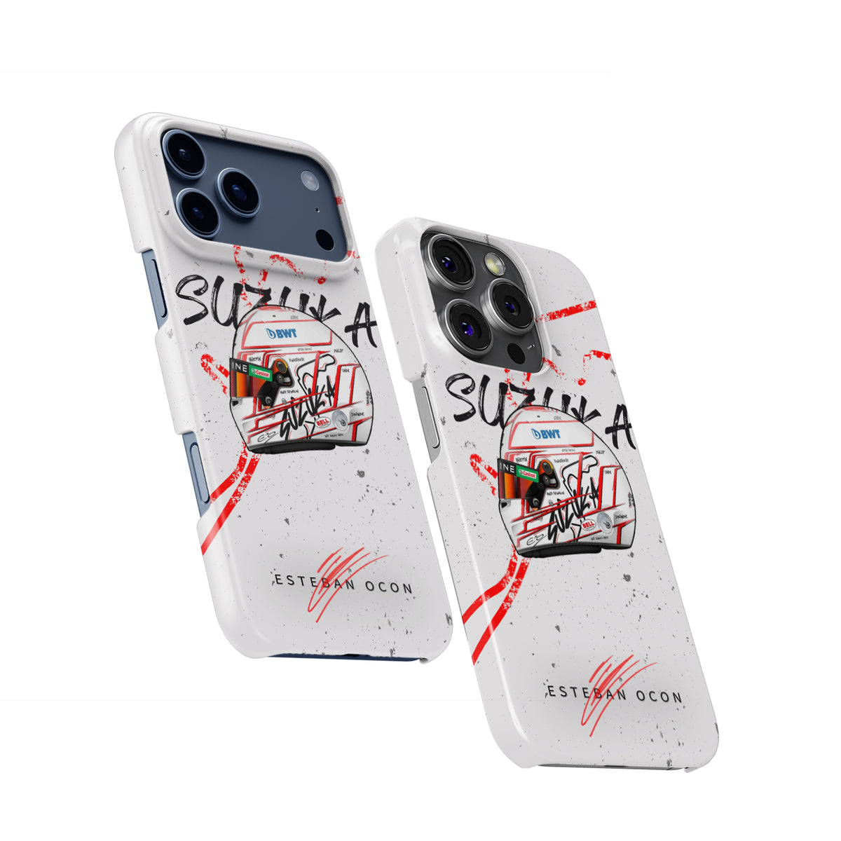 Esteban Ocon 2023 Japanese GP Helmet Formula 1 racing iPhone case view 2