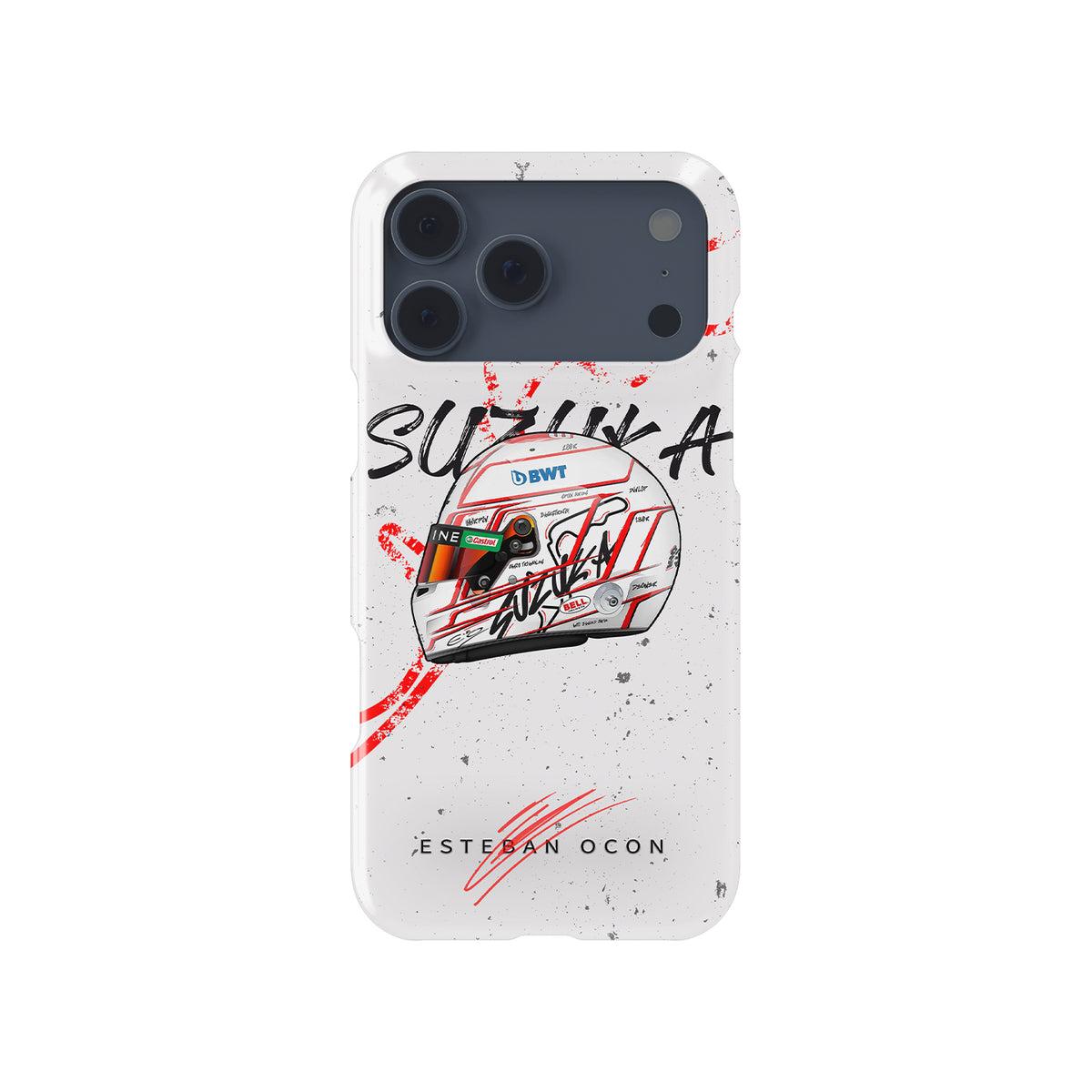Esteban Ocon 2023 Japanese GP Helmet Formula 1 racing iPhone case view 1