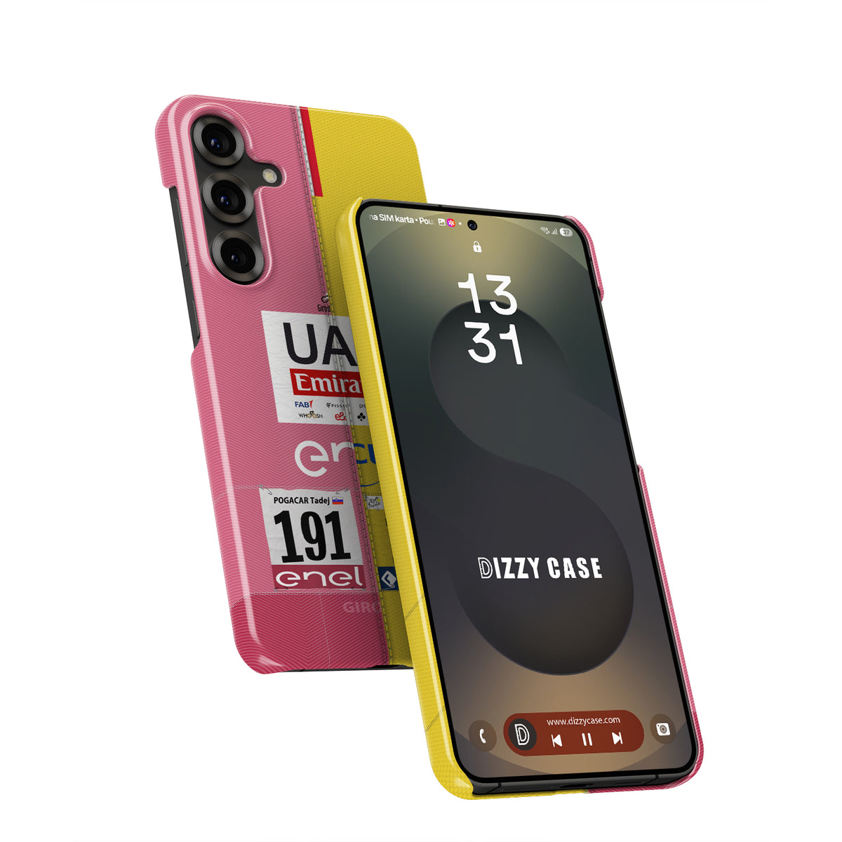 Tadej Pogačar 2024 Champion Phone Case | Yellow & Pink Jersey Design for Tour & Giro Fans