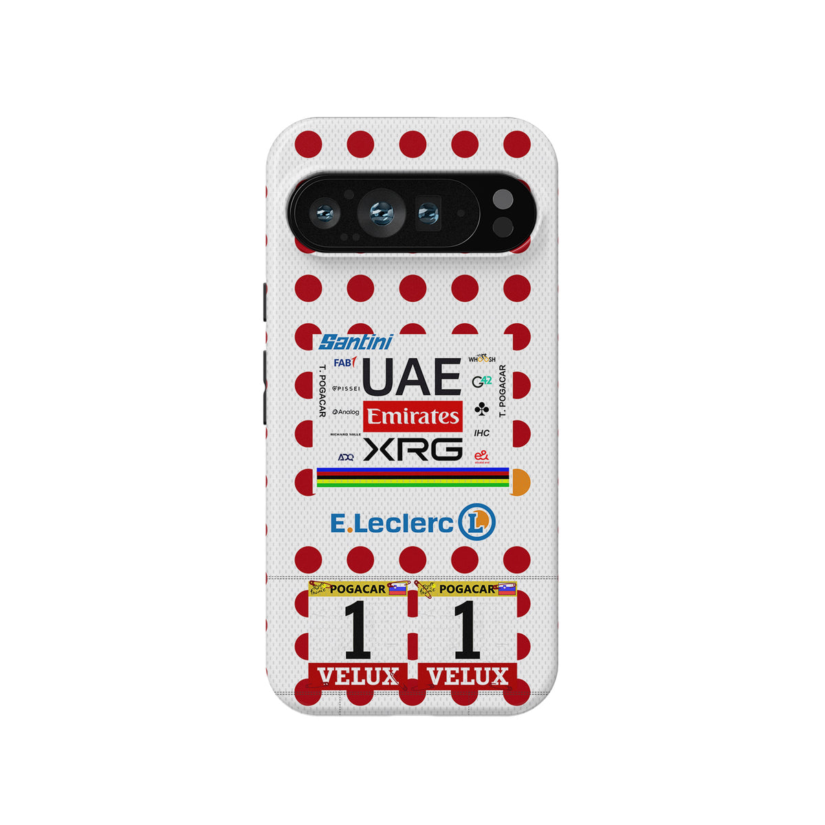 Tadej Pogačar 2025 Tour de France Polka Dot Jersey Phone Case – King of the Mountains Design (Pixel, OnePlus, Xiaomi, Huawei)