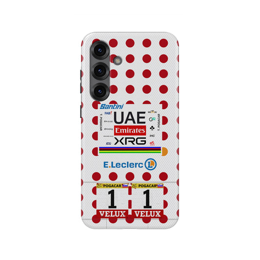 Tadej Pogačar 2025 Tour de France Polka Dot Jersey Phone Case – King of the Mountains Design (for Samsung)