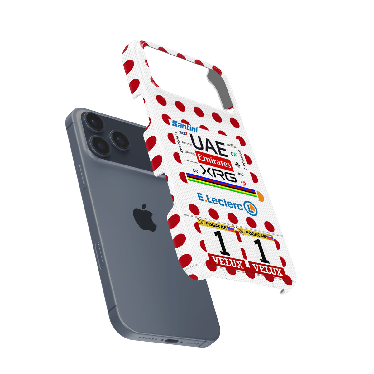 Tadej Pogačar 2025 Tour de France Polka Dot Jersey Phone Case – King of the Mountains Design (for iPhone)