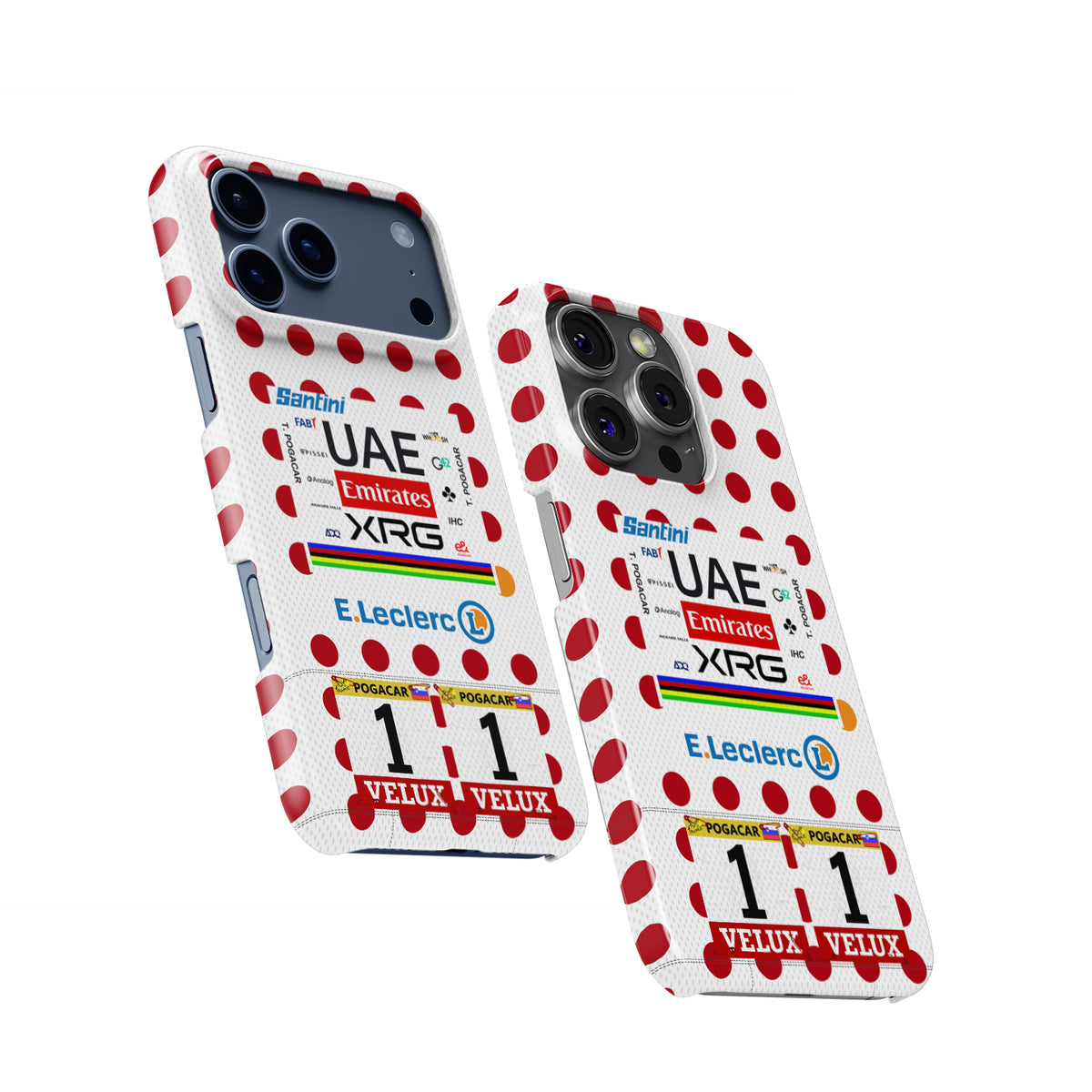 Tadej Pogačar 2025 Tour de France Polka Dot Jersey Phone Case – King of the Mountains Design (for iPhone)
