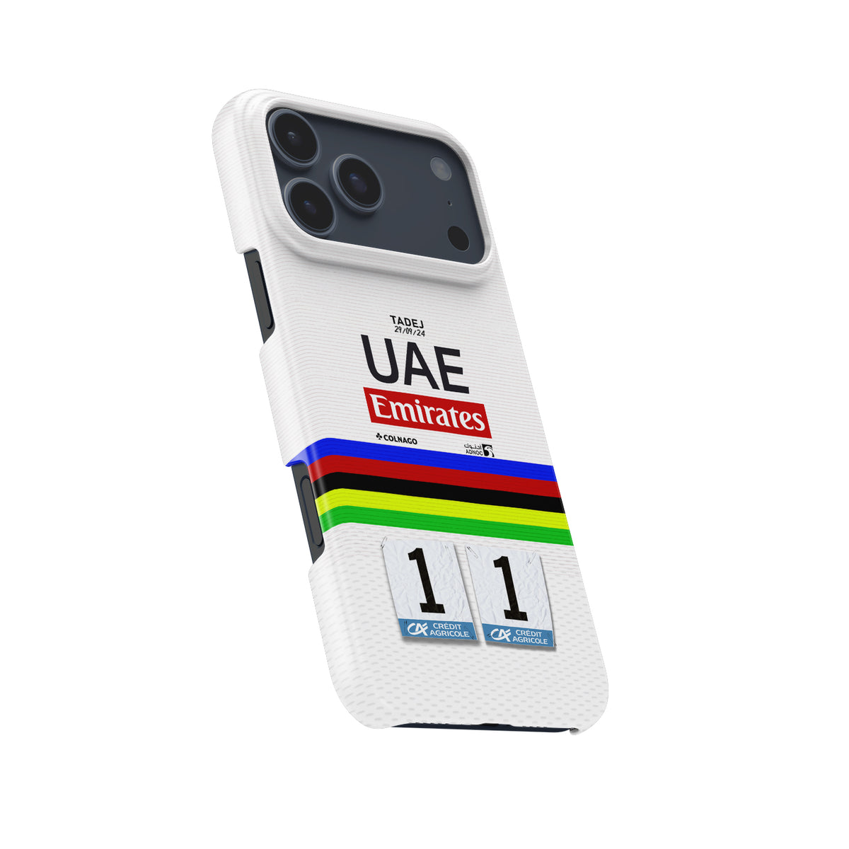 Tadej Pogačar Rainbow Jersey Tour of Lombardy Phone Case – Apple Models
