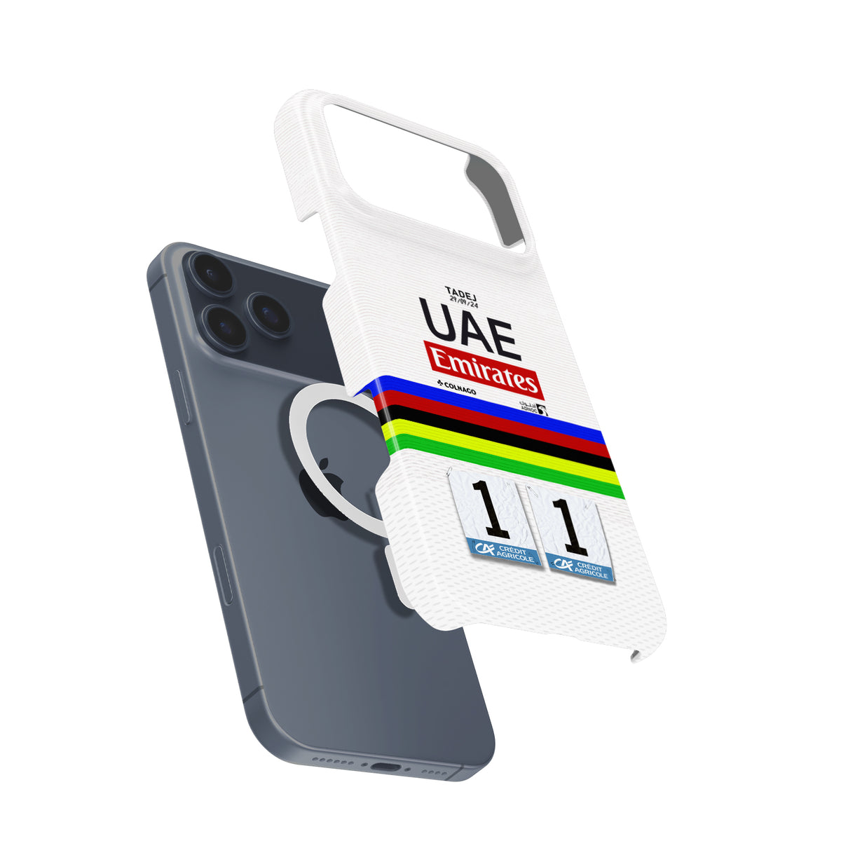 Tadej Pogačar Rainbow Jersey Tour of Lombardy Phone Case – Apple Models