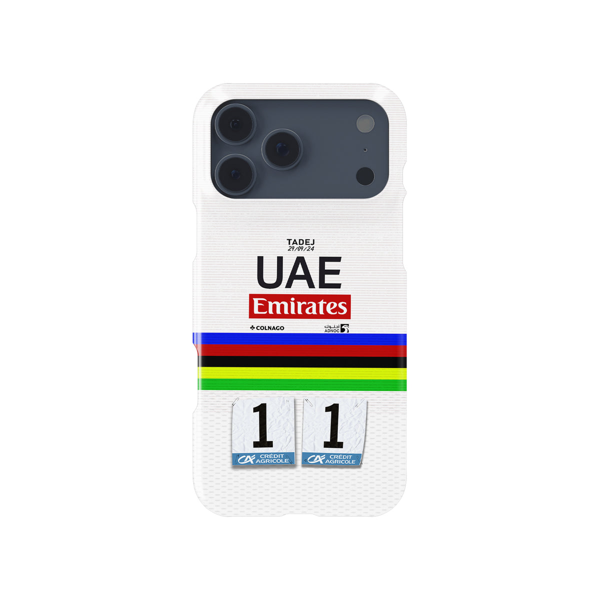 Tadej Pogačar Rainbow Jersey Tour of Lombardy Phone Case – Apple Models