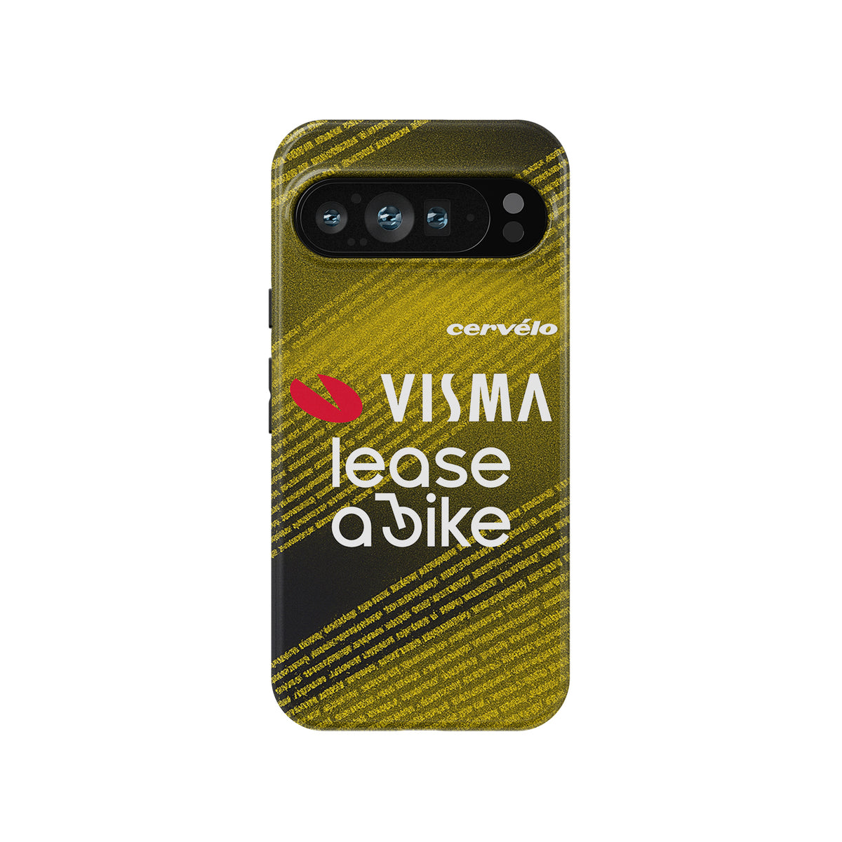 Team Visma–Lease a Bike 2025 TDF Special Edition Phone Case – Yellow & Black Stripes (Pixel / OnePlus / Xiaomi / Huawei)