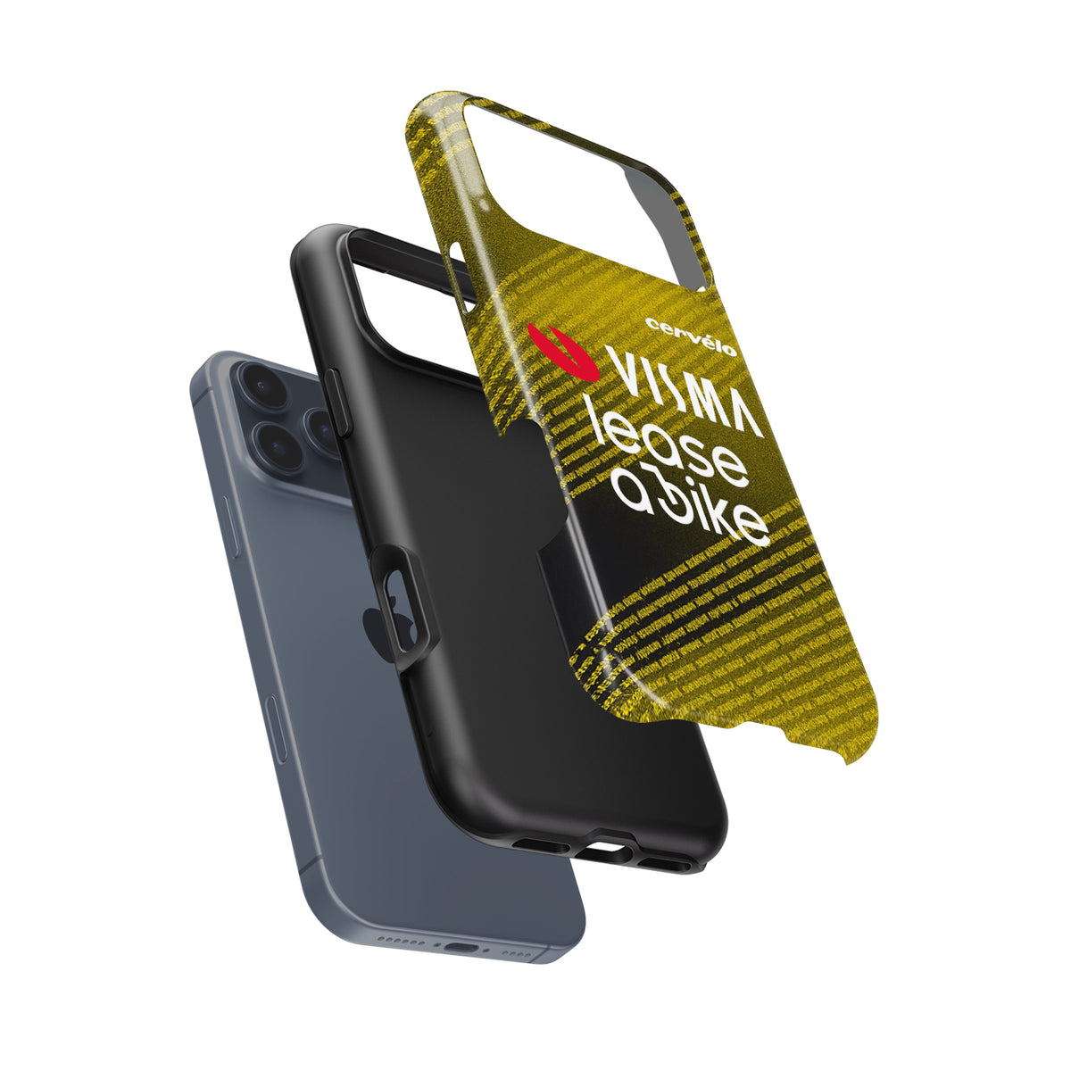 Team Visma–Lease a Bike 2025 TDF Special Edition Phone Case – Yellow & Black Stripes (iPhone)