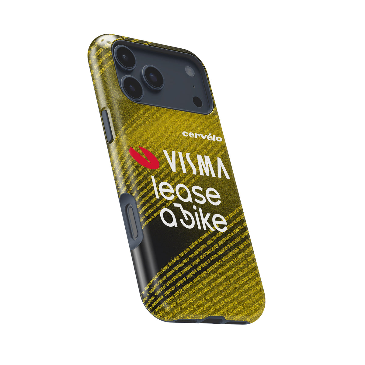 Team Visma–Lease a Bike 2025 TDF Special Edition Phone Case – Yellow & Black Stripes (iPhone)