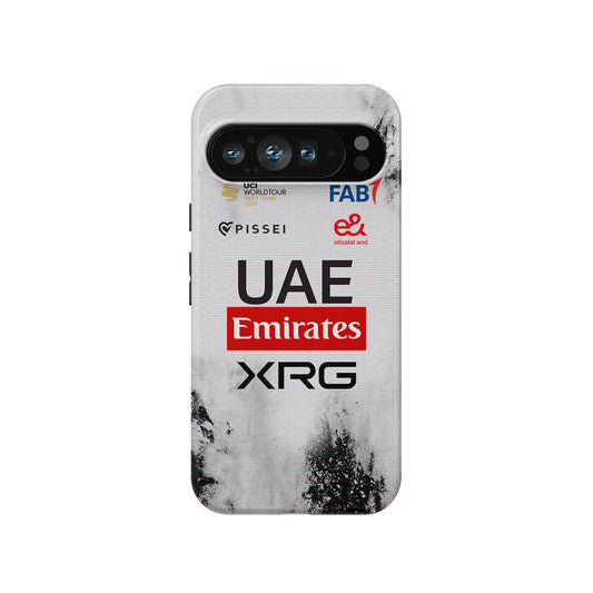 UAE Team Emirates 2025 TDF Special Edition Phone Case – White & Black Heritage (Pixel / OnePlus / Xiaomi / Huawei)