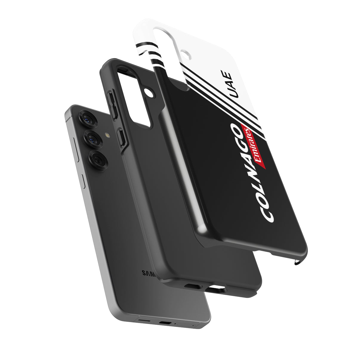 UAE Team 2025 Colnago V5Rs Livery Phone Case – Black & White Edition (for Samsung)