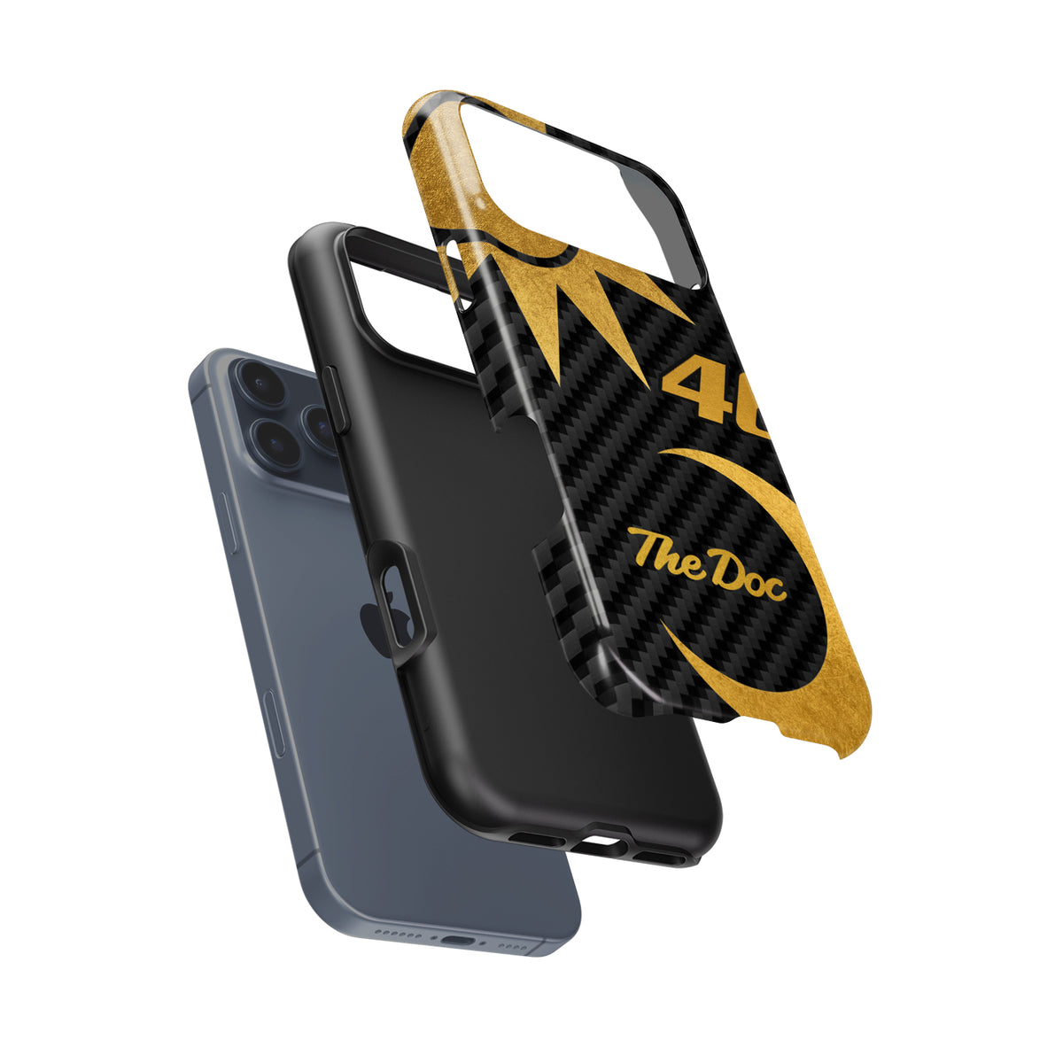 Valentino Rossi VR46 Anniversario Gold Carbon Phone Case – The Doctor Edition for iPhone