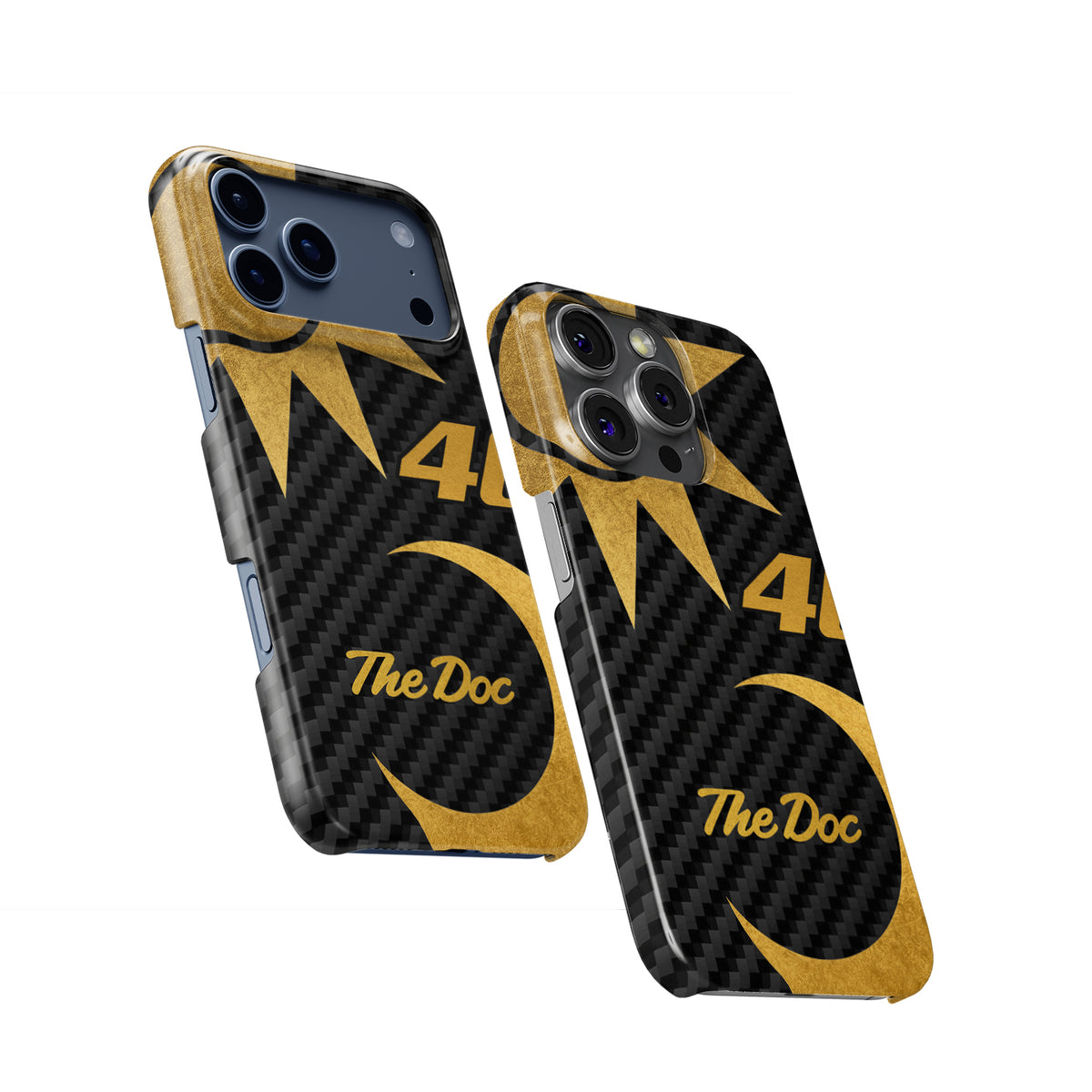 Valentino Rossi VR46 Anniversario Gold Carbon Phone Case – The Doctor Edition for iPhone