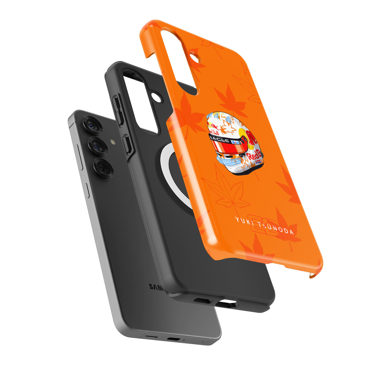 Yuki Tsunoda 2025 Helmet Phone Case – F1 Racing Livery (For Samsung)