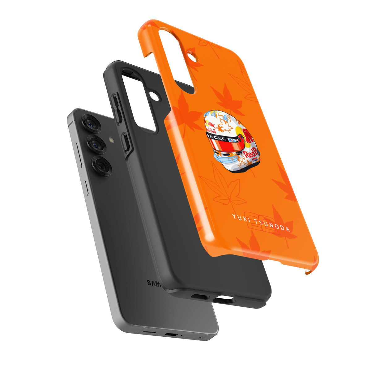 Yuki Tsunoda 2025 Helmet Phone Case – F1 Racing Livery (For Samsung)