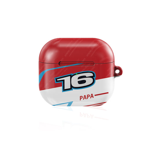 Charles Leclerc #16 "PAPA" Tribute 2026 Helmet AirPods Case