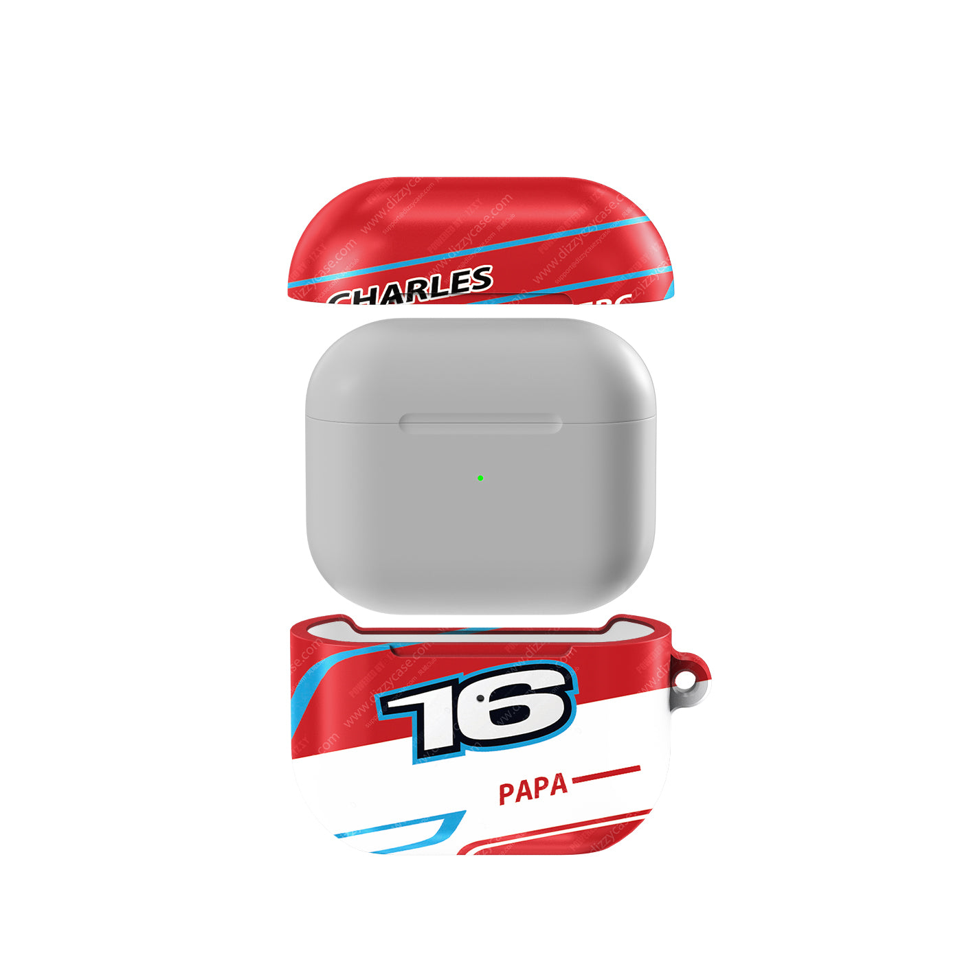 Charles Leclerc #16 "PAPA" Tribute 2026 Helmet AirPods Case