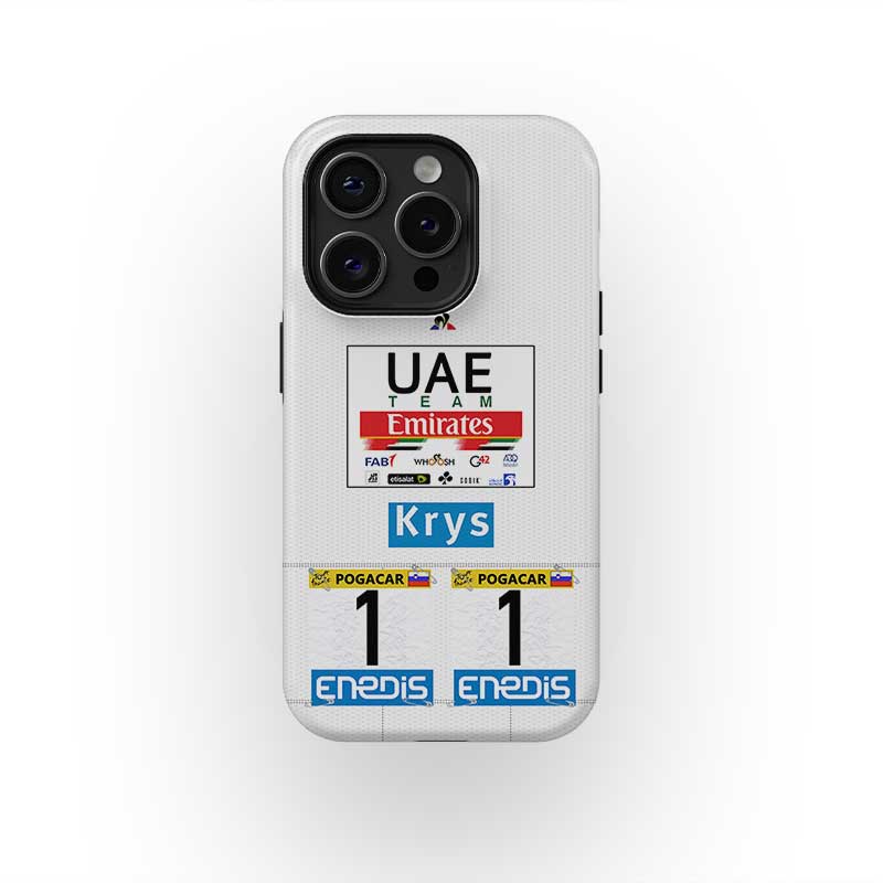 Tadej Pogacar 2021 White Jersey Phone Case for Cycling Fans