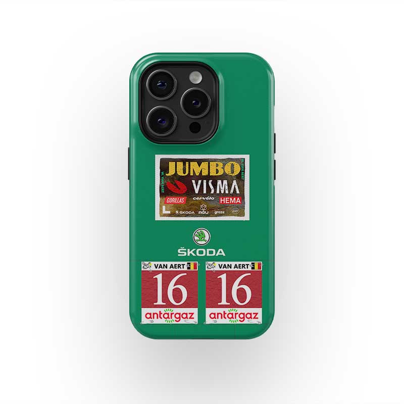 2022 TDF Maillot Vert Wout Van Aert Team Livrée Jumbo-Visma Coque pour téléphone