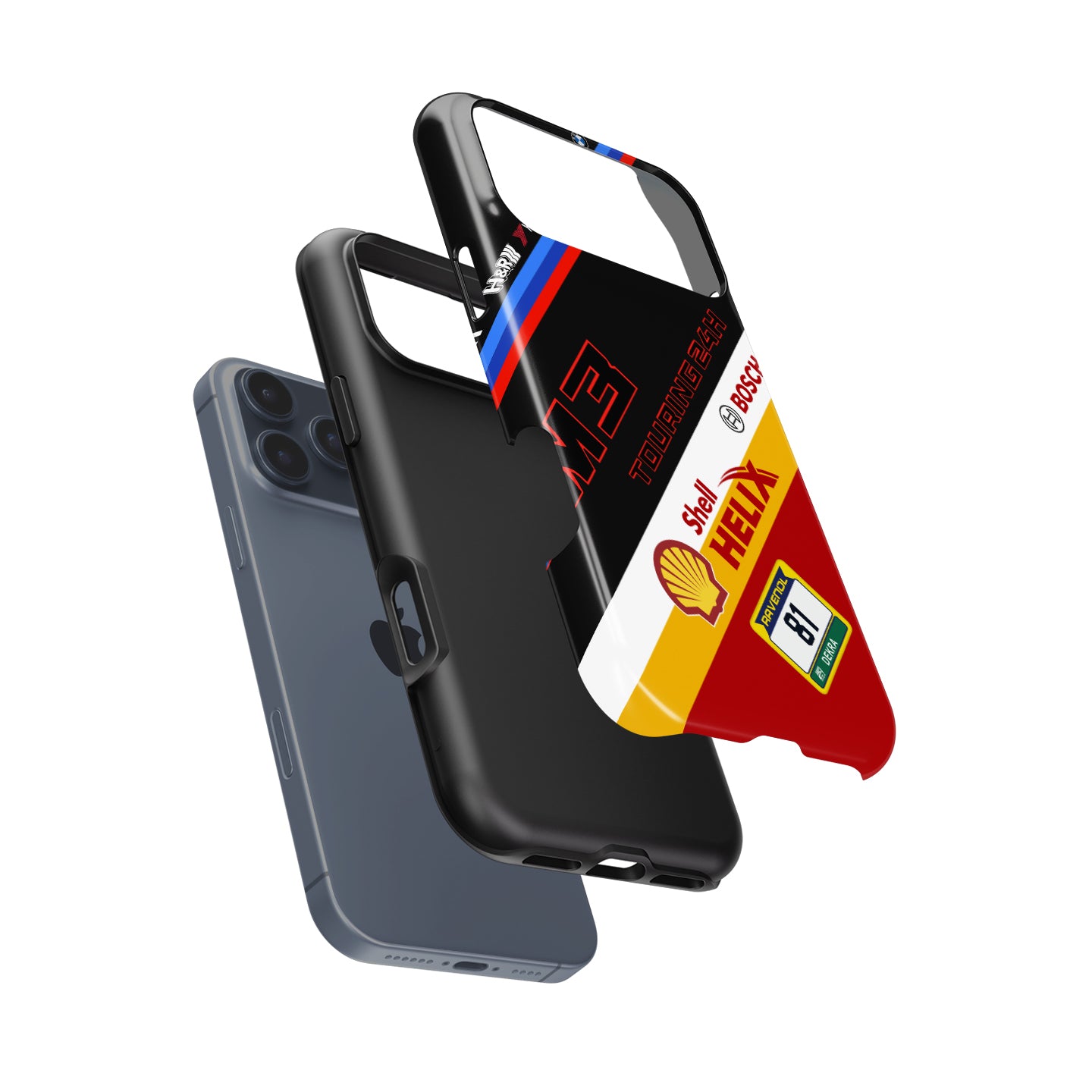 BMW M3 Touring 24H number 81 Nürburgring race livery iPhone case front view