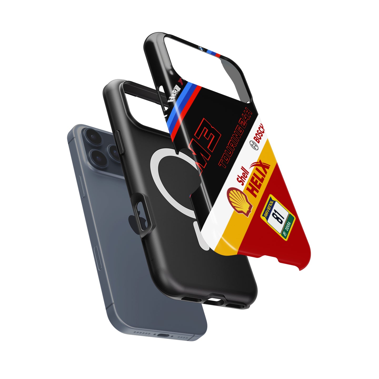 BMW M3 Touring 24H number 81 Nürburgring race livery iPhone case front view