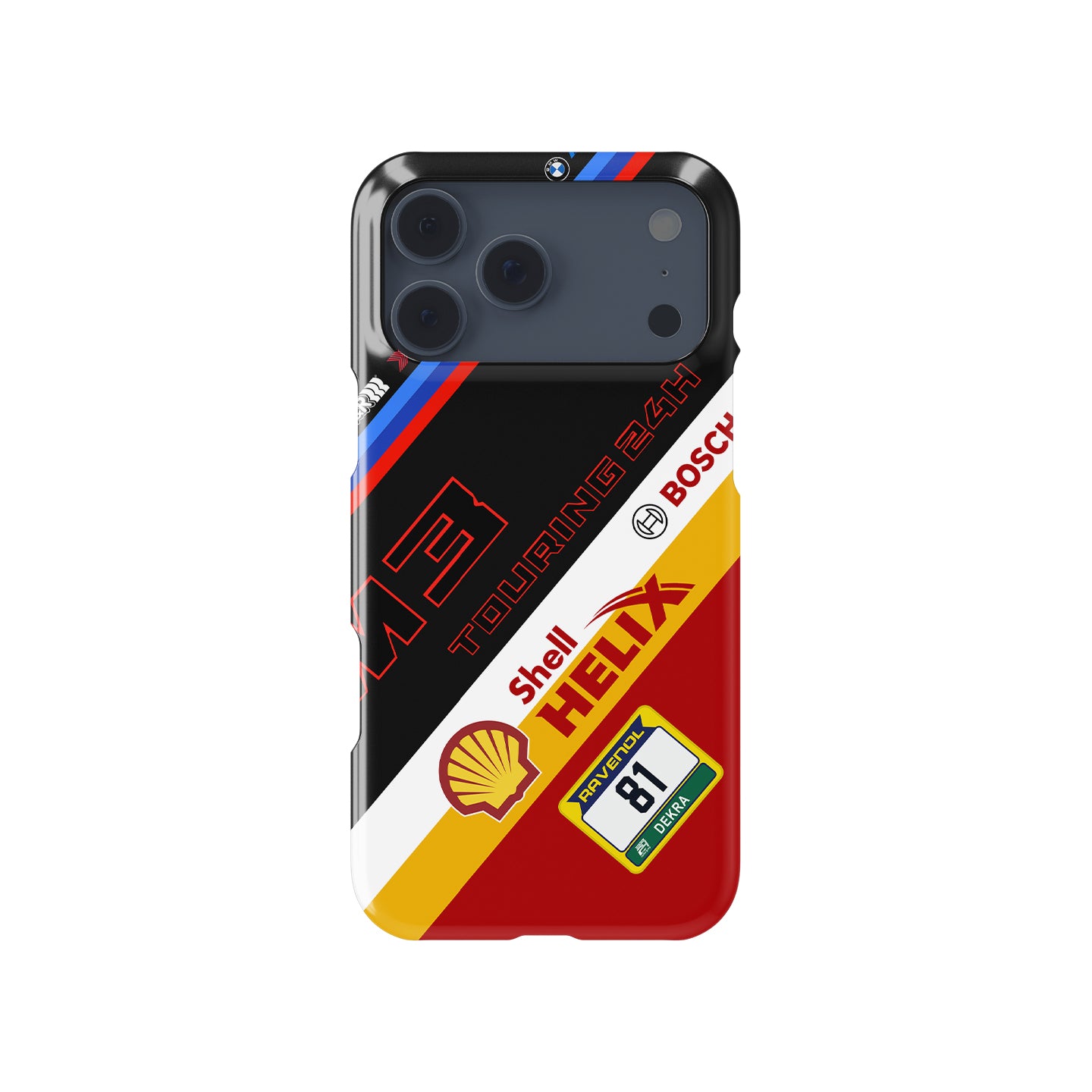 BMW M3 Touring 24H number 81 Nürburgring race livery iPhone case front view