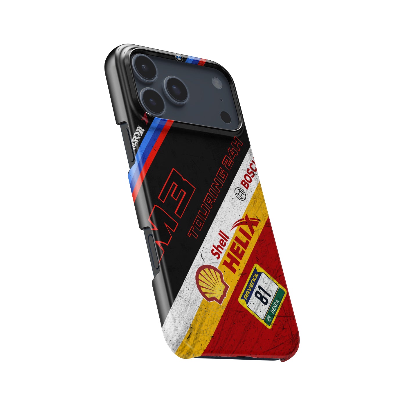 BMW M3 Touring 24H number 81 Nürburgring race-worn iPhone case with track dirt