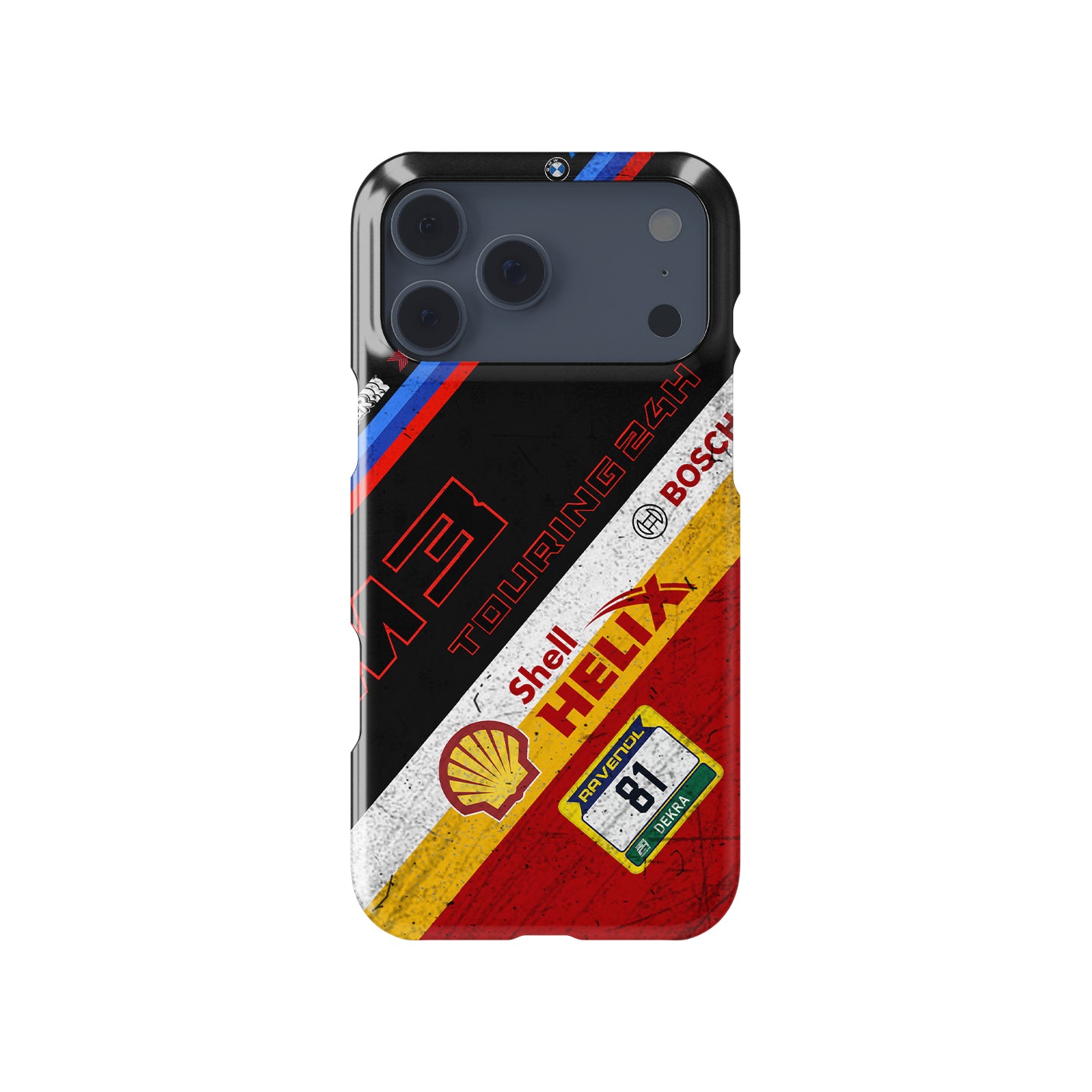 BMW M3 Touring 24H number 81 Nürburgring race-worn iPhone case with track dirt