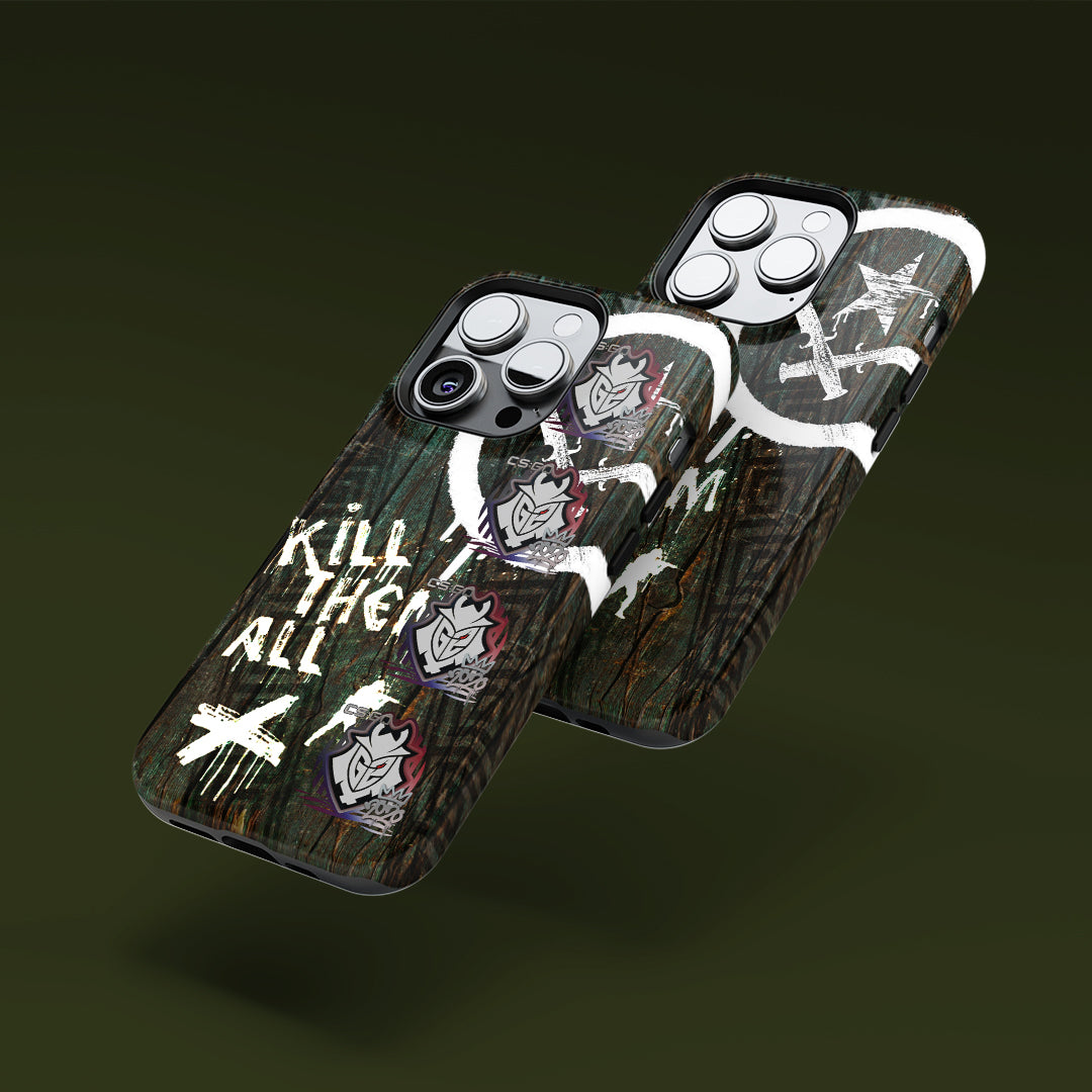 CS2 CSGO iPhone Case - AK-47 | Wasteland Rebel Skin with 4X G2 Esports RMR 2020 Stickers by DIZZY CASE