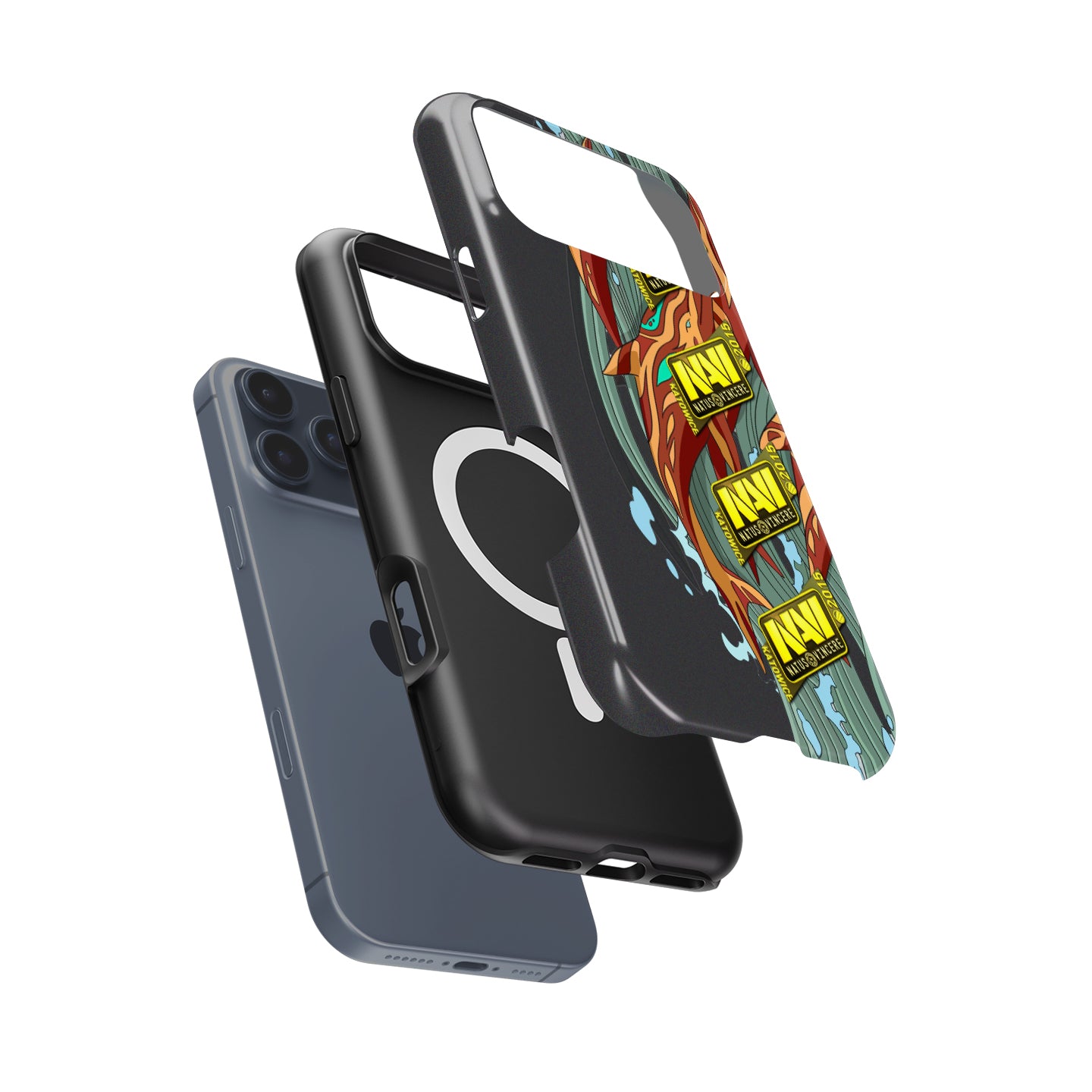 AK-47 Aquamarine Revenge + Natus Vincere Katowice 2015 Stickers - CSGO Phone Case