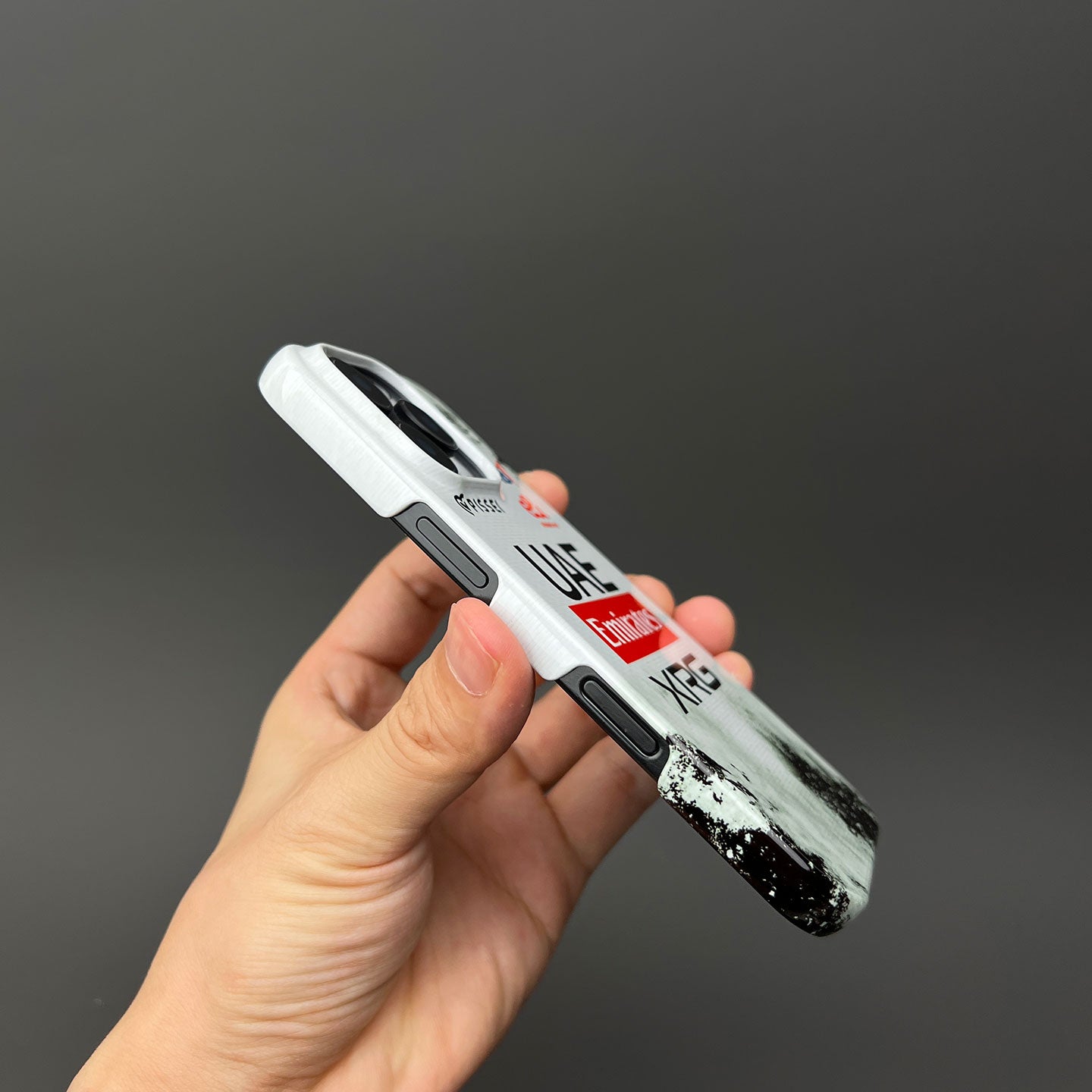 UAE Team Emirates 2025 TDF Special Edition Phone Case – White & Black Heritage (iPhone)