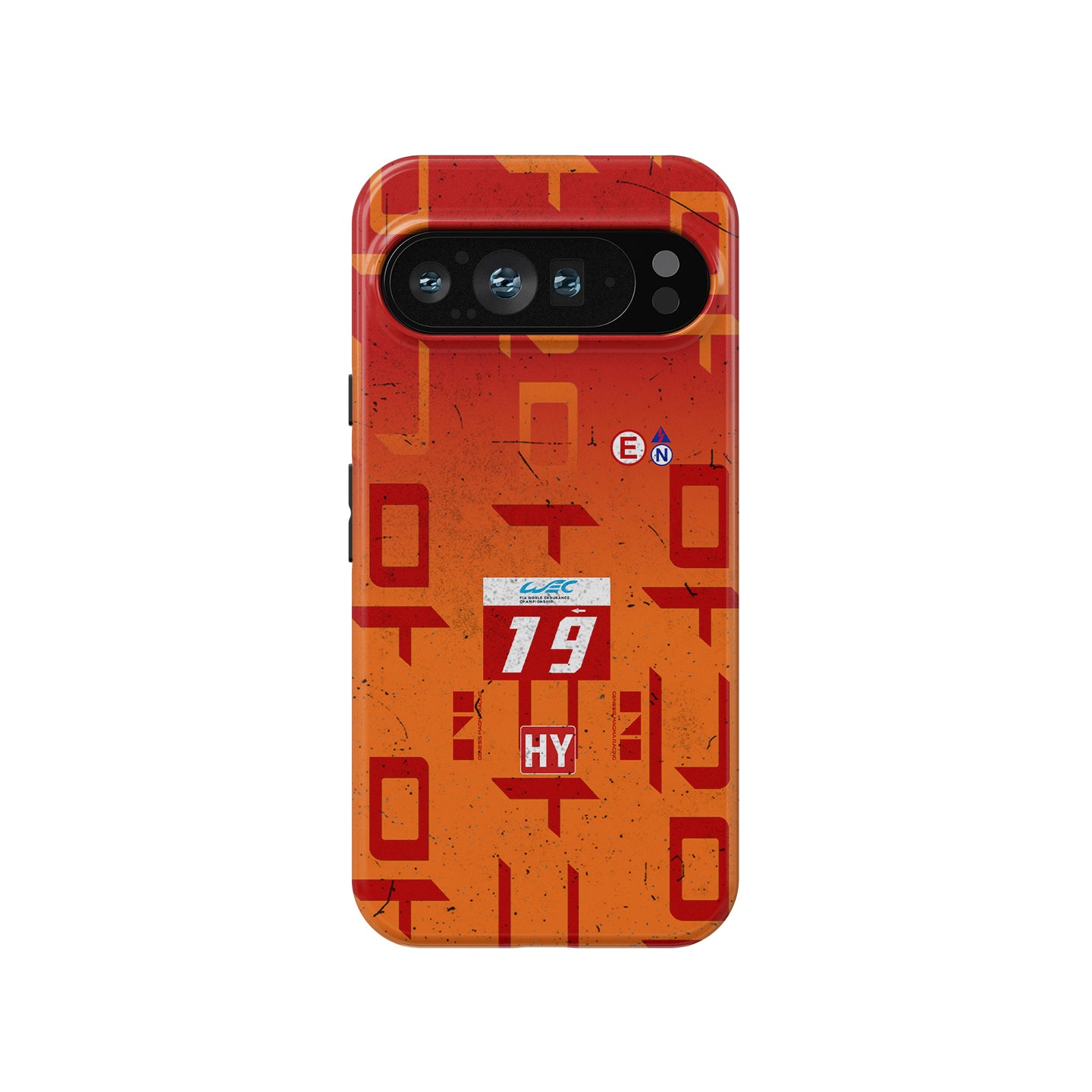 Genesis GMR-001 number 19 Le Mans Finisher Google Pixel case with endurance-racing grime