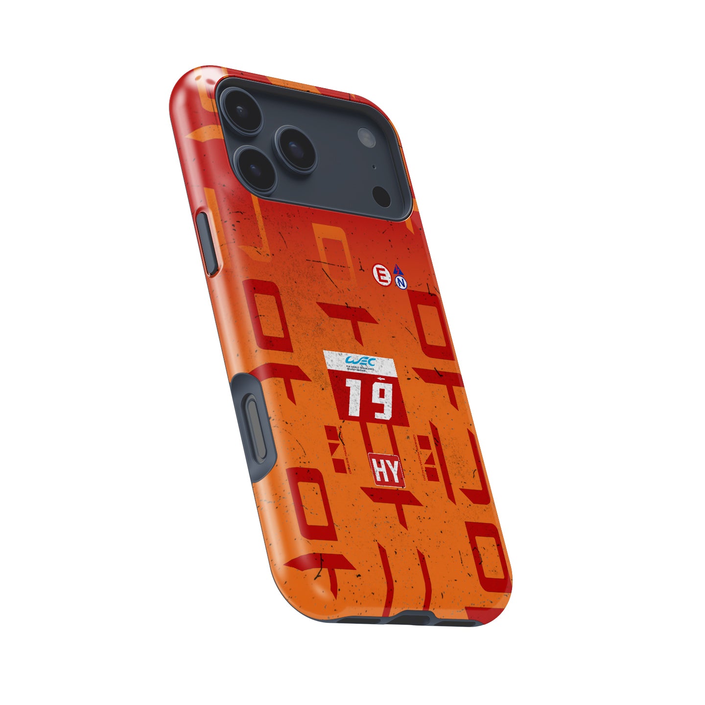 Genesis GMR-001 number 19 Le Mans Finisher iPhone case with race-worn dirt and track marks