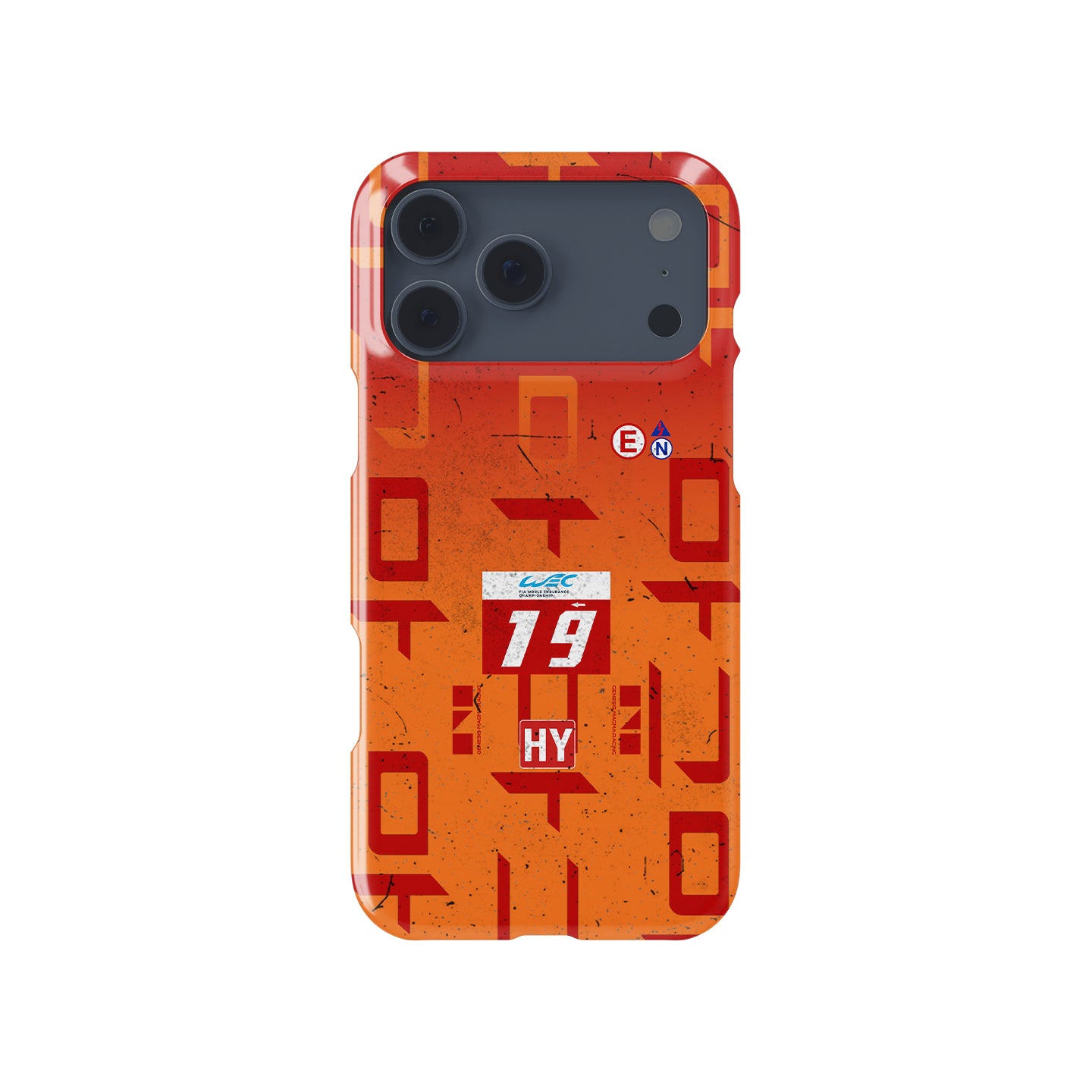 Genesis GMR-001 number 19 Le Mans Finisher iPhone case with race-worn dirt and track marks